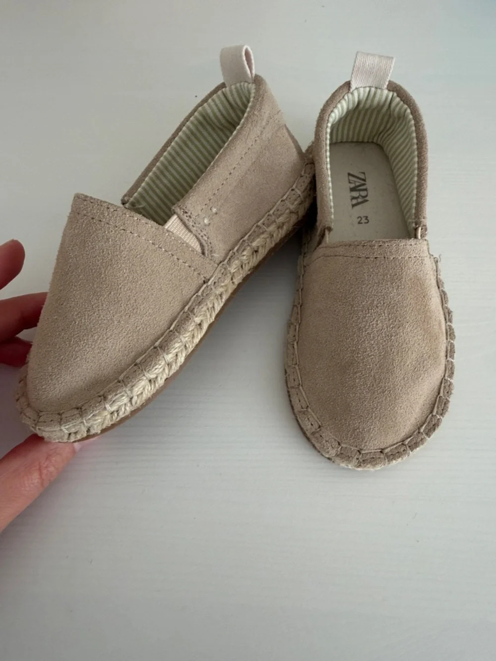Zara Kids Beige Suede Espadrille Sneakers